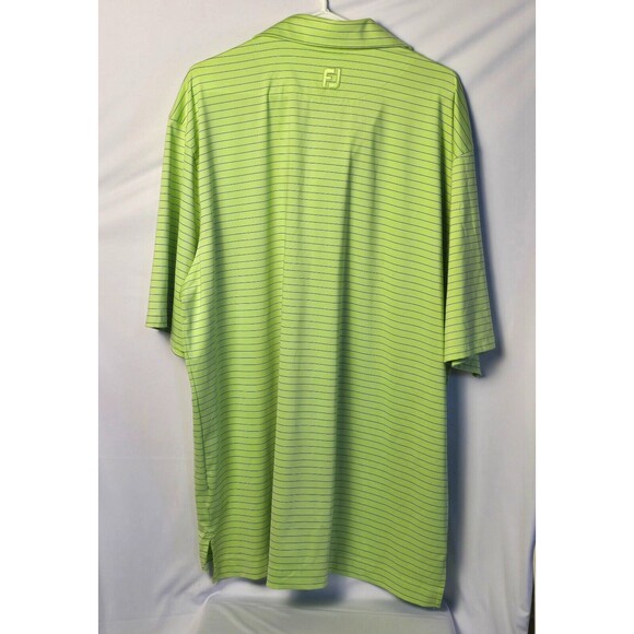 Footjoy FJ Performance‎ Golf Polo Shirt XXL - Green Striped, Breathable - Picture 11 of 11